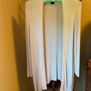 Ann Taylor Elegant Cream Open-Front Cardigan